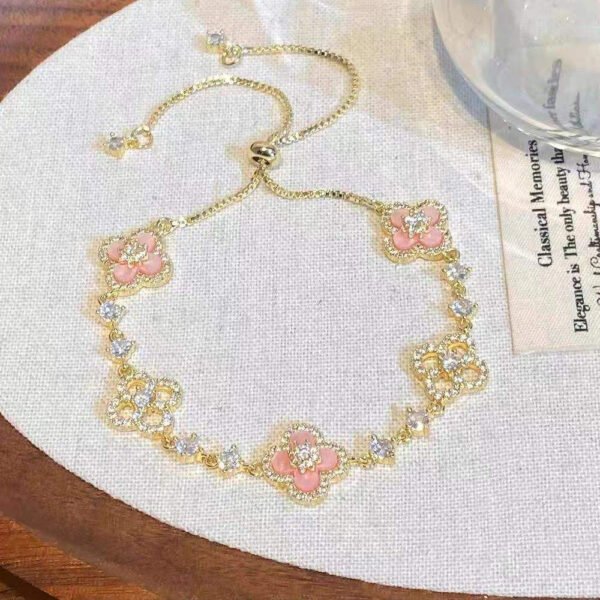 sku 04 gold bracelet with pink shells sku 04 gold bracelet with pink shells
